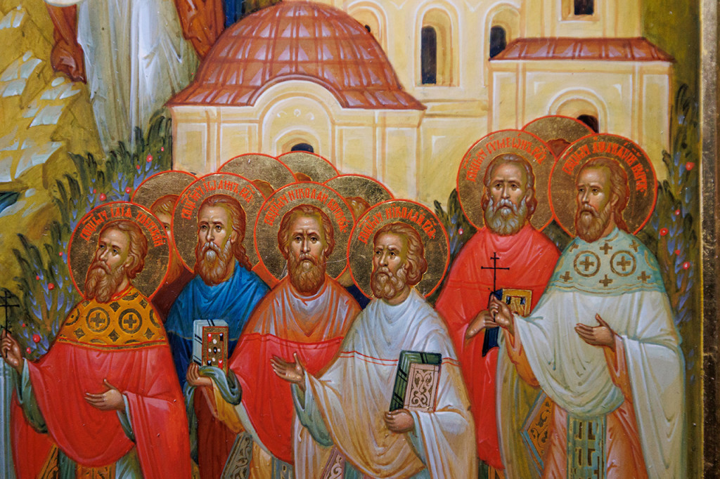 Фрагмент иконы Радонежских новомучеников. Ильинский храм, Сергиев Посад