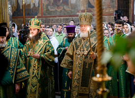 В канун праздника Святой Троицы Святейший Патриарх Кирилл совершил всенощное бдение в Троице-Сергиевой Лавре