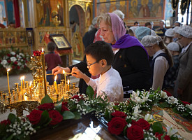 Торжественное богослужение в храме при детском доме слепоглухих в Сергиевом Посаде