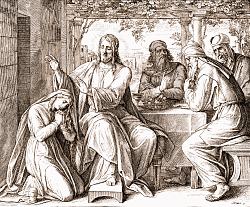 Вечеря в доме фарисея Симона, прощение грешницы