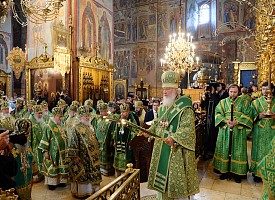 Патриарх Кирилл совершил Литургию в Троице-Сергиевой Лавре в день памяти преподобного Сергия Радонежского