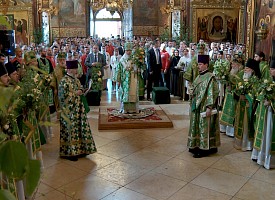В праздник Святой Троицы Святейший Патриарх Кирилл совершил Литургию в Троице-Сергиевой Лавре