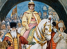 Встреча царя Михаила Феодоровича Романова в Троицком монастыре